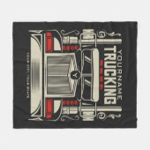 トラックパーソナライズされたキング18ホイーラービッグリグトラック  フリースブランケット (正面(横))