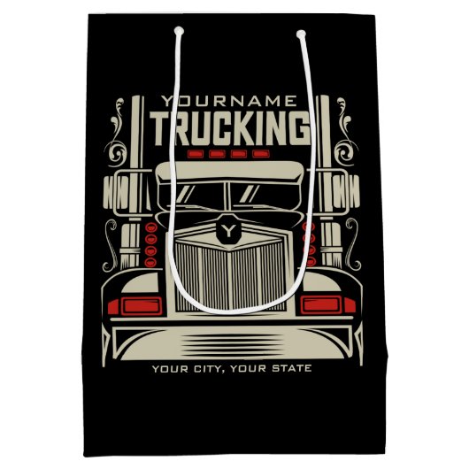 トラックパーソナライズされたキング18ホイーラービッグリグトラック ミディアムペーパーバッグ (裏面)