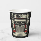 トラックパーソナライズされたキング18ホイーラービッグリグトラック 紙コップ (正面)