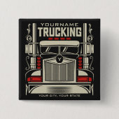 トラックパーソナライズされたキング18ホイーラービッグリグトラック 缶バッジ (正面)