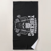 トラックパーソナライズされたスカルトラック大型トラック  ビーチタオル (正面)