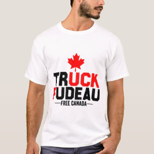 トラックフドーアンチトゥルドーフリーカナダトラッカーヒーロー Tシャツ