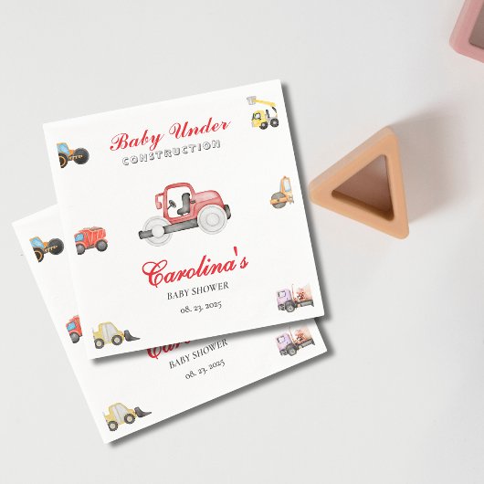 トラックベビー建築ベビーシャワー スタンダードカクテルナプキン