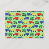 トラックボーイベビーシャワー建築かわいい エンクロージャーカード (裏面)