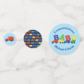 トラックボーイベビーシャワー建築かわいい コンフェッティ (裏面)