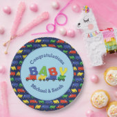 トラックボーイベビーシャワー建築かわいい ペーパープレート (パーティー)