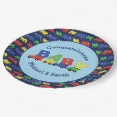 トラックボーイベビーシャワー建築かわいい ペーパープレート (アングル)