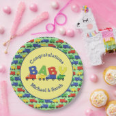 トラックボーイベビーシャワー建築かわいい ペーパープレート (パーティー)