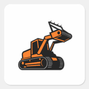 トラックマルチトラクタアイコンレトロ スクエアシール