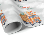 トラックメリーキンのクリスマスオレンジ ラッピングペーパー (ロールコーナー)