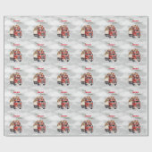 トラックメリーキンのクリスマスレッド ラッピングペーパー (フラット)