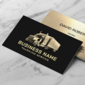 トラックモダンキングサービスブラック&金ゴールドセミトラック 名刺