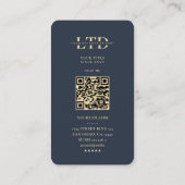 トラックモダンドライバーモノグラムエレガントブルー金ゴールド 名刺 (裏面)
