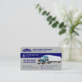 トラックモダン運送業 |青い灰色の名刺 名刺 (スタンド正面)