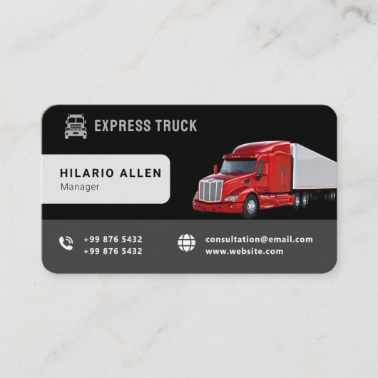 トラックモダン運送業 |黒の名刺 名刺 (正面)