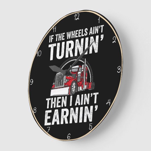 トラックユーモアのあるキングをテーマにしたやる気を起こさせる引用文 ラージ壁時計 (傾斜)