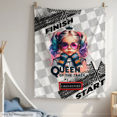 トラックレーシングスポーツカーのクイーン誕生日ギフト フリースブランケット