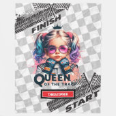 トラックレーシングスポーツカーのクイーン誕生日ギフト フリースブランケット (正面)