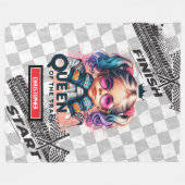 トラックレーシングスポーツカーのクイーン誕生日ギフト フリースブランケット (正面(横))