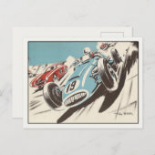 トラックレーシングポスター付きポストカードプリント ポストカード (正面/裏面)