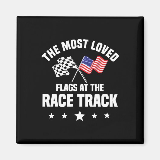 トラックレース自動車レースアメリカ独立 マグネット (正面)