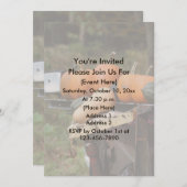 トラック上のカボチャかわいい自然 招待状 (正面/裏面)