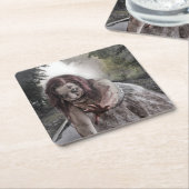 トラック上のゾンビ スクエアペーパーコースター (アングル)