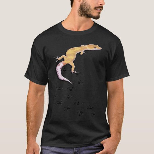 トラック付きキュートリザード爬虫類登山Gecko Tシャツ (正面)