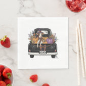 トラック付きハロウィーンハイランド牛 スタンダードランチョンナプキン (インサイチュ)