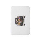 トラック付きハロウィーンハイランド牛 バスマット (正面縦)