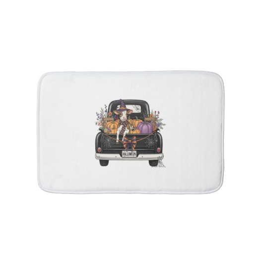 トラック付きハロウィーンハイランド牛 バスマット (正面)