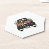 トラック付きハロウィーンハイランド牛 ペーパーコースター (アングル)