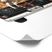 トラック付きハロウィーンハイランド牛 ポスター (角)