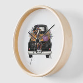 トラック付きハロウィーンハイランド牛 壁時計 (傾斜)