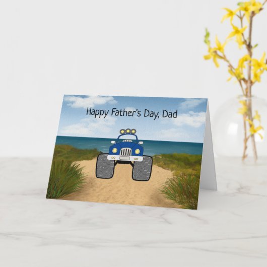 トラック付き父のデイすごいカード カード (黄色い花)