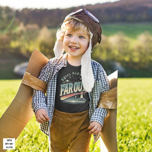 トラック保クのレトロ60s黒パーソナライズされたで トドラーTシャツ
