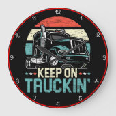 トラック保クの上：レトロ路 ラージ壁時計 (正面)