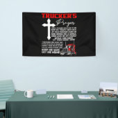 トラック保祈りの言葉私の安全なトラックドライバー 横断幕 (トレードショー)