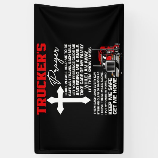 トラック保祈りの言葉私の安全なトラックドライバー 横断幕 (縦)