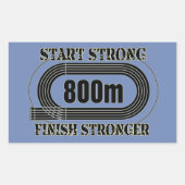 トラック分野800メートルの中距離のランナーのギフト 長方形シール (正面)