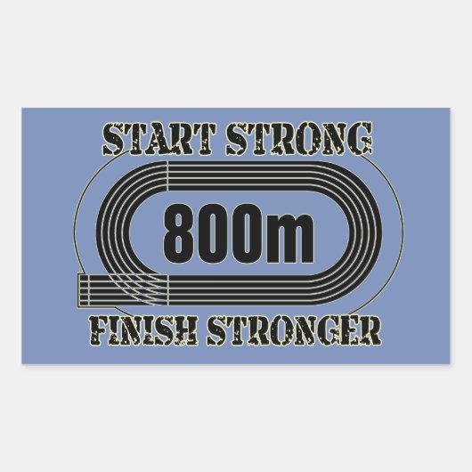 トラック分野800メートルの中距離のランナーのギフト 長方形シール (正面)