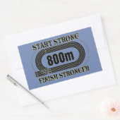 トラック分野800メートルの中距離のランナーのギフト 長方形シール (封筒)