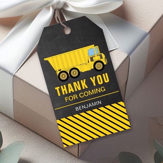 トラック建築誕生日パーティーのお願い ギフトタグ