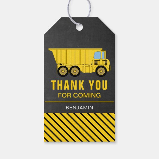 トラック建築誕生日パーティーのお願い ギフトタグ (裏面)