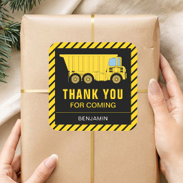 トラック建築誕生日パーティー好意ステッカー スクエアシール