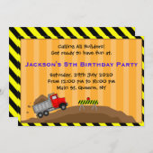 トラック建築誕生日招待状 招待状 (正面/裏面)