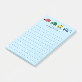 トラック建築車の少年のかわいい子ども ポストイット