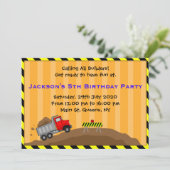 トラック建設誕生日招待状 招待状 (スタンド正面)