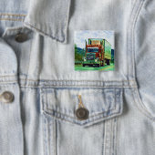 トラック恋人のための大きい装備の貨物自動車及びトラック 缶バッジ (インサイチュ)