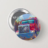 トラック恋人のための大きい装備の貨物自動車及びトラック 缶バッジ (正面&裏面)